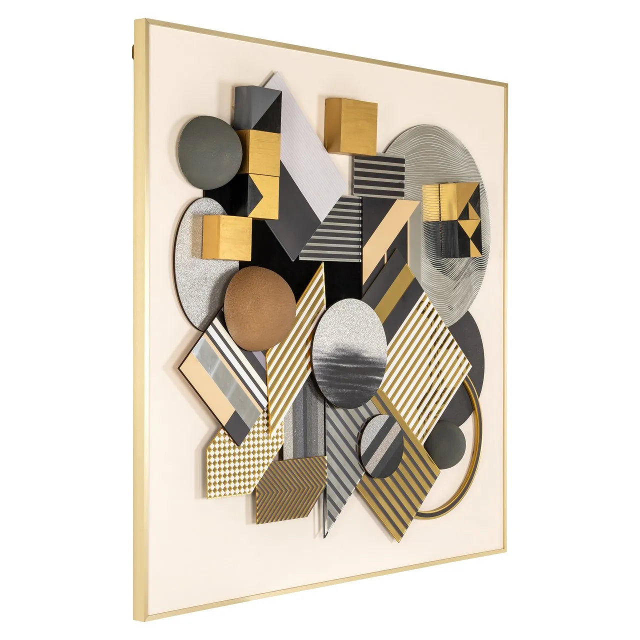 Richmond Interiors 3D Block Black & Gold Wall Art