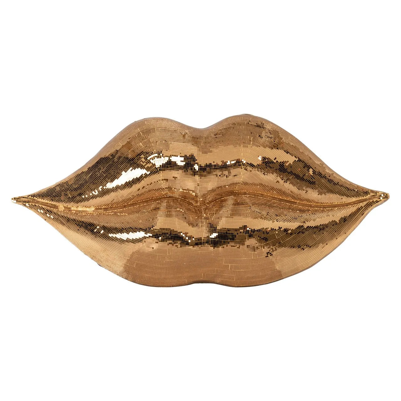 Richmond Interiors Donja Gold Mosaic Lips Wall Art