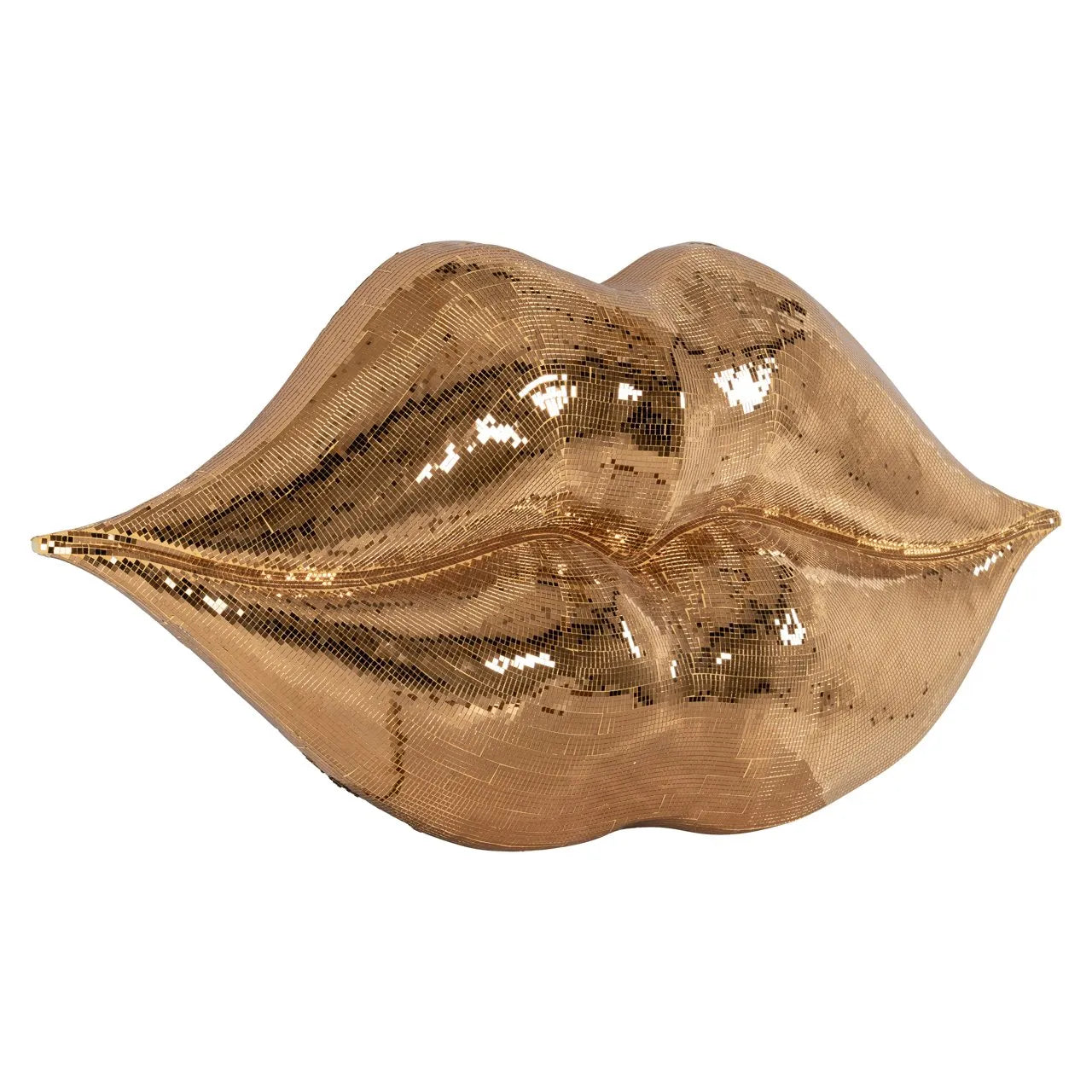 Richmond Interiors Donja Gold Mosaic Lips Wall Art