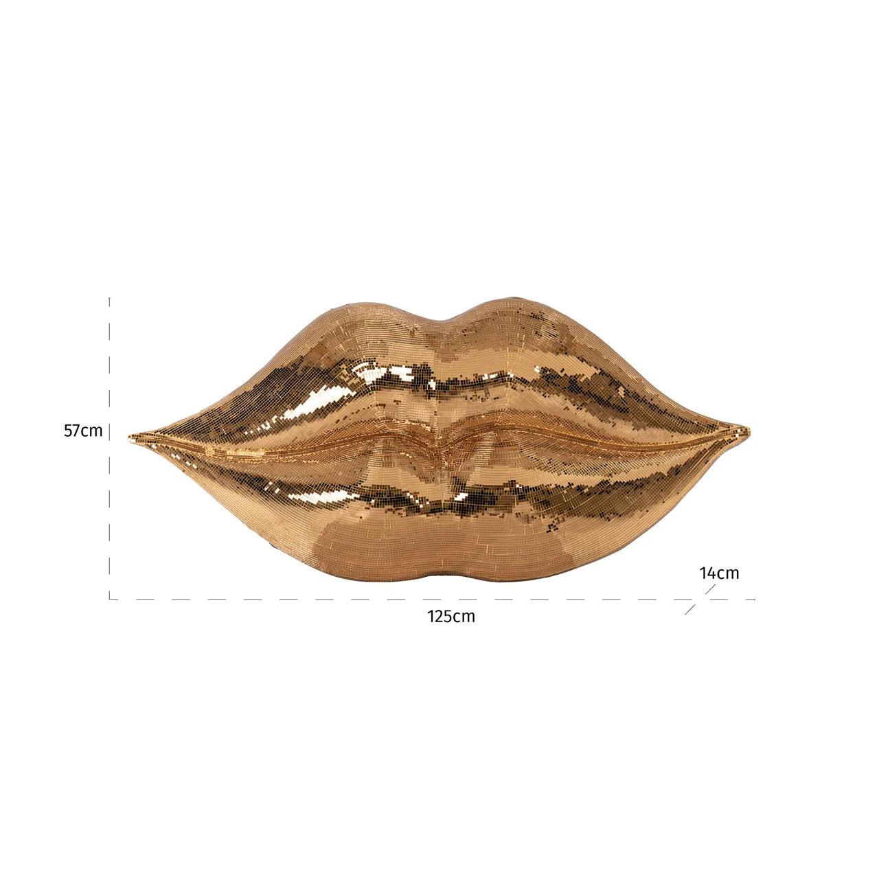 Richmond Interiors Donja Gold Mosaic Lips Wall Art