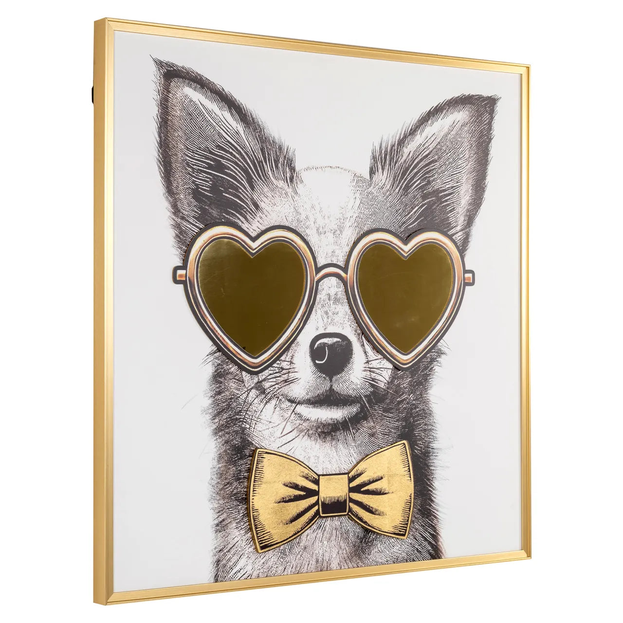 Richmond Interiors Bodhy Gold Chihuahua Dog Square Wall Art