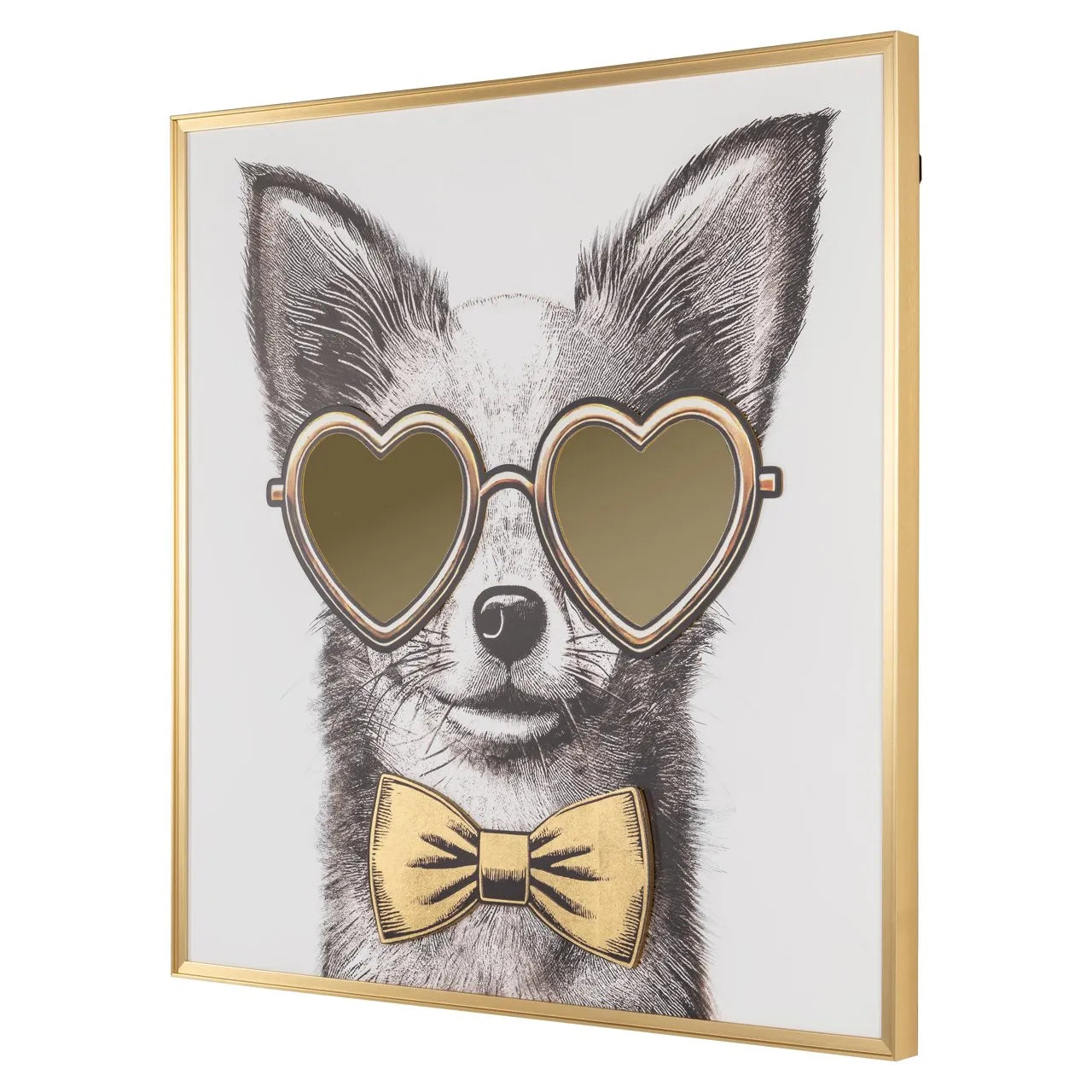 Richmond Interiors Bodhy Gold Chihuahua Dog Square Wall Art