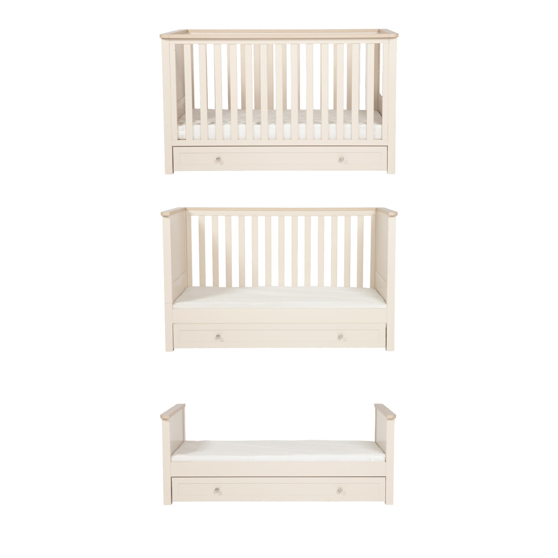 Wanderer Cot Bed Cashmere and Oak