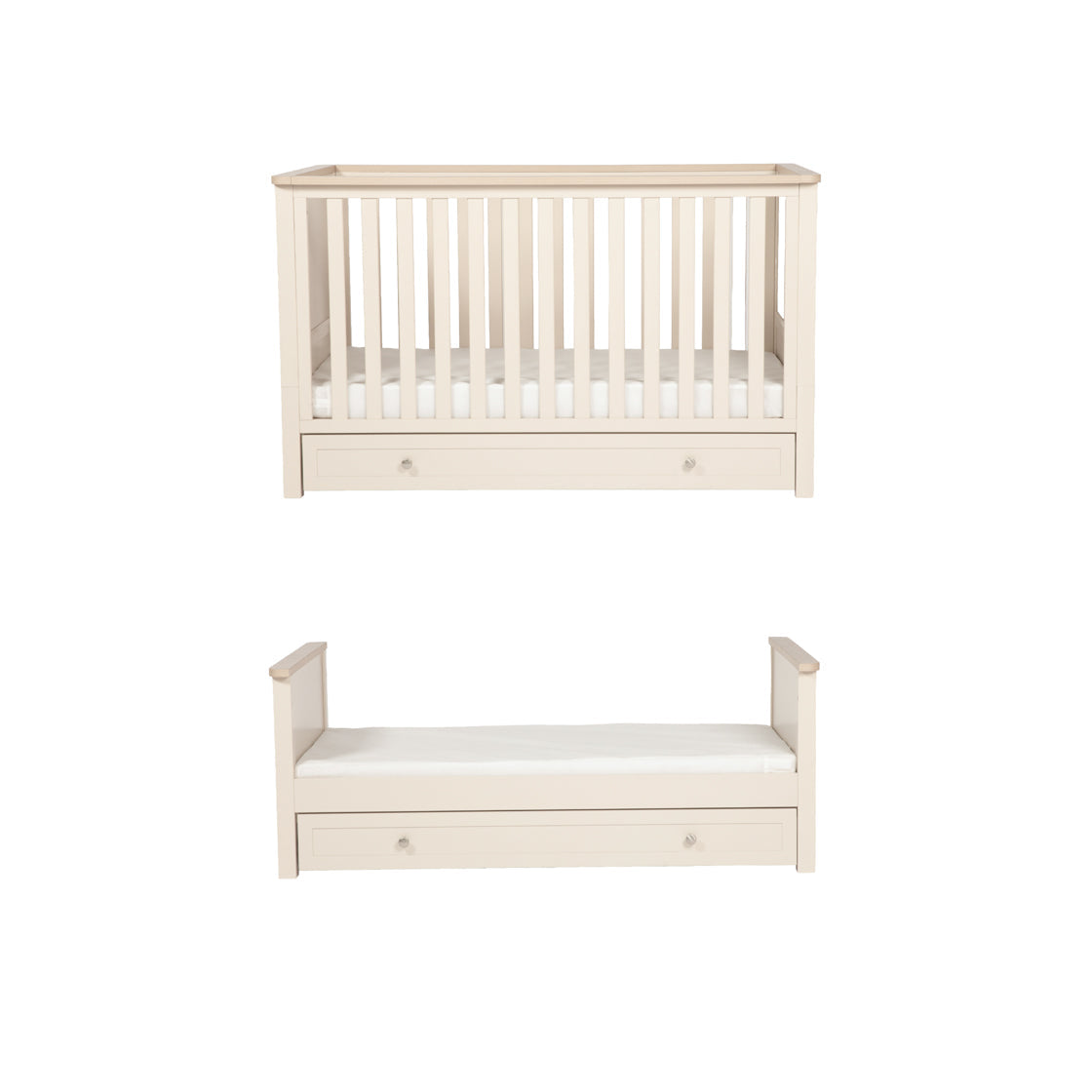 Wanderer Cot Bed Cashmere and Oak