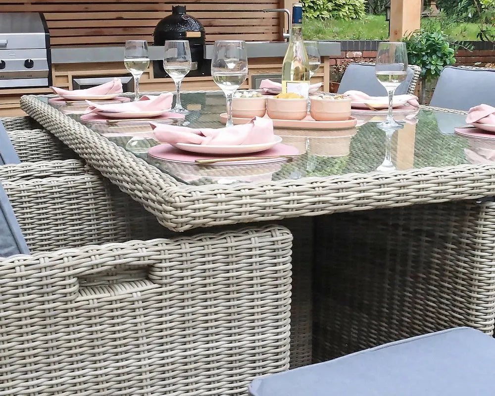 Grayson 10 Seater Grey Rattan Cube Outdoor Dining Set