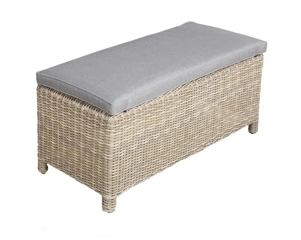 Grayson 8 Seater Grey Rattan  Deluxe Modular Corner Dining & Lounging Set with Square Fire Pit Table