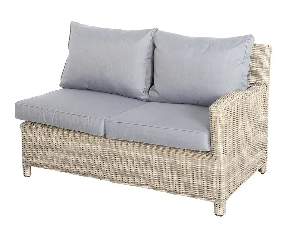 Grayson 8 Seater Grey Rattan  Deluxe Modular Corner Dining & Lounging Set with Square Fire Pit Table