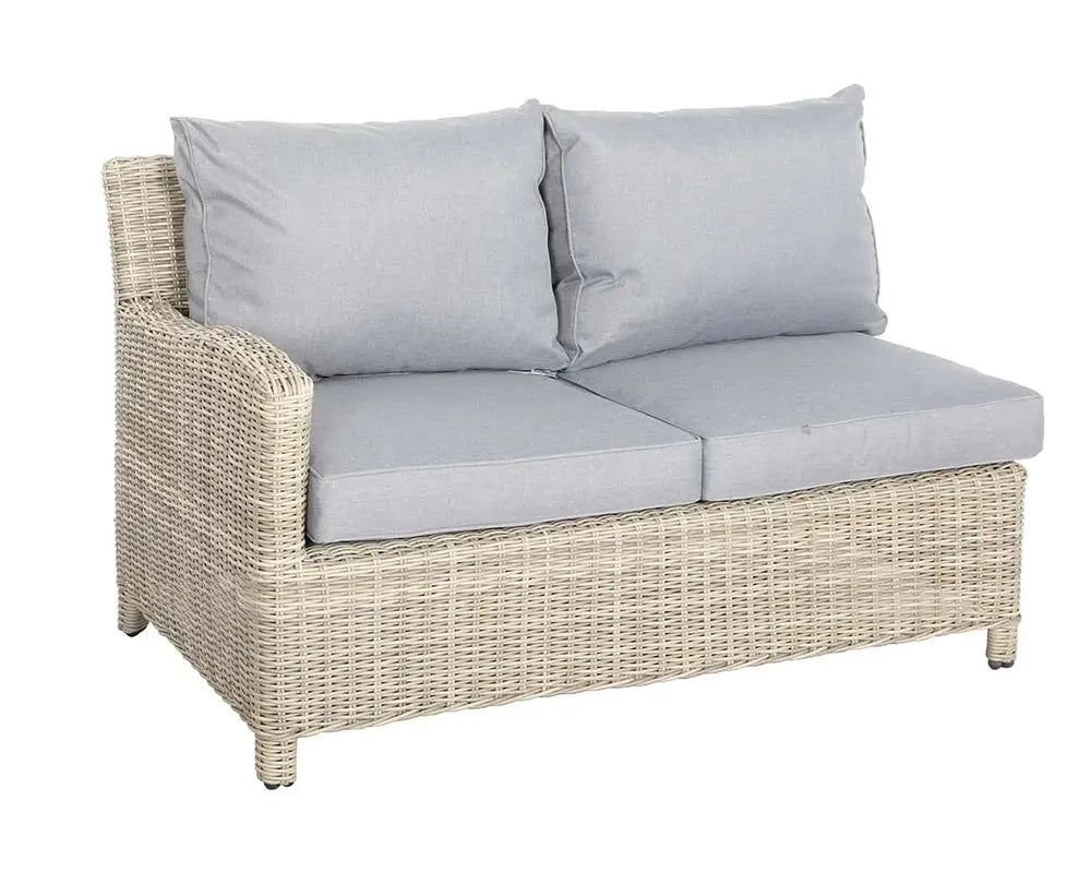 Grayson 8 Seater Grey Rattan  Deluxe Modular Corner Dining & Lounging Set with Square Fire Pit Table