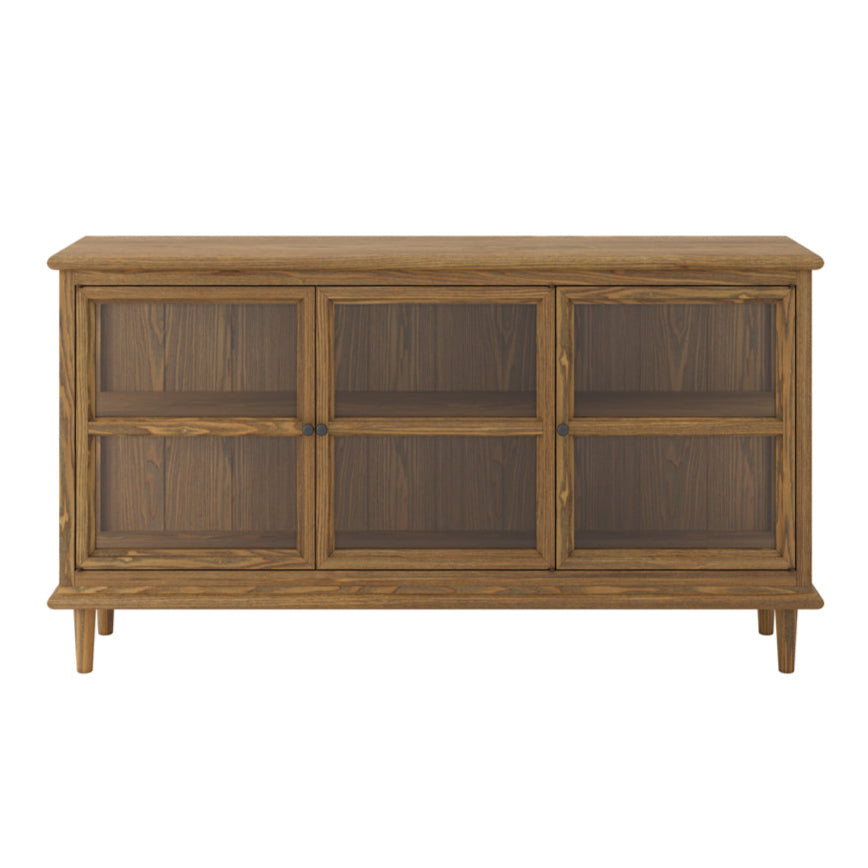 Westport Smoked Wood & Clear Glass Sideboard
