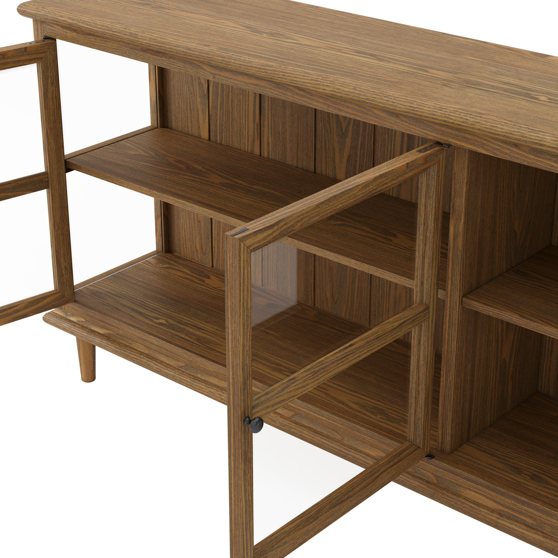 Westport Smoked Wood & Clear Glass Sideboard