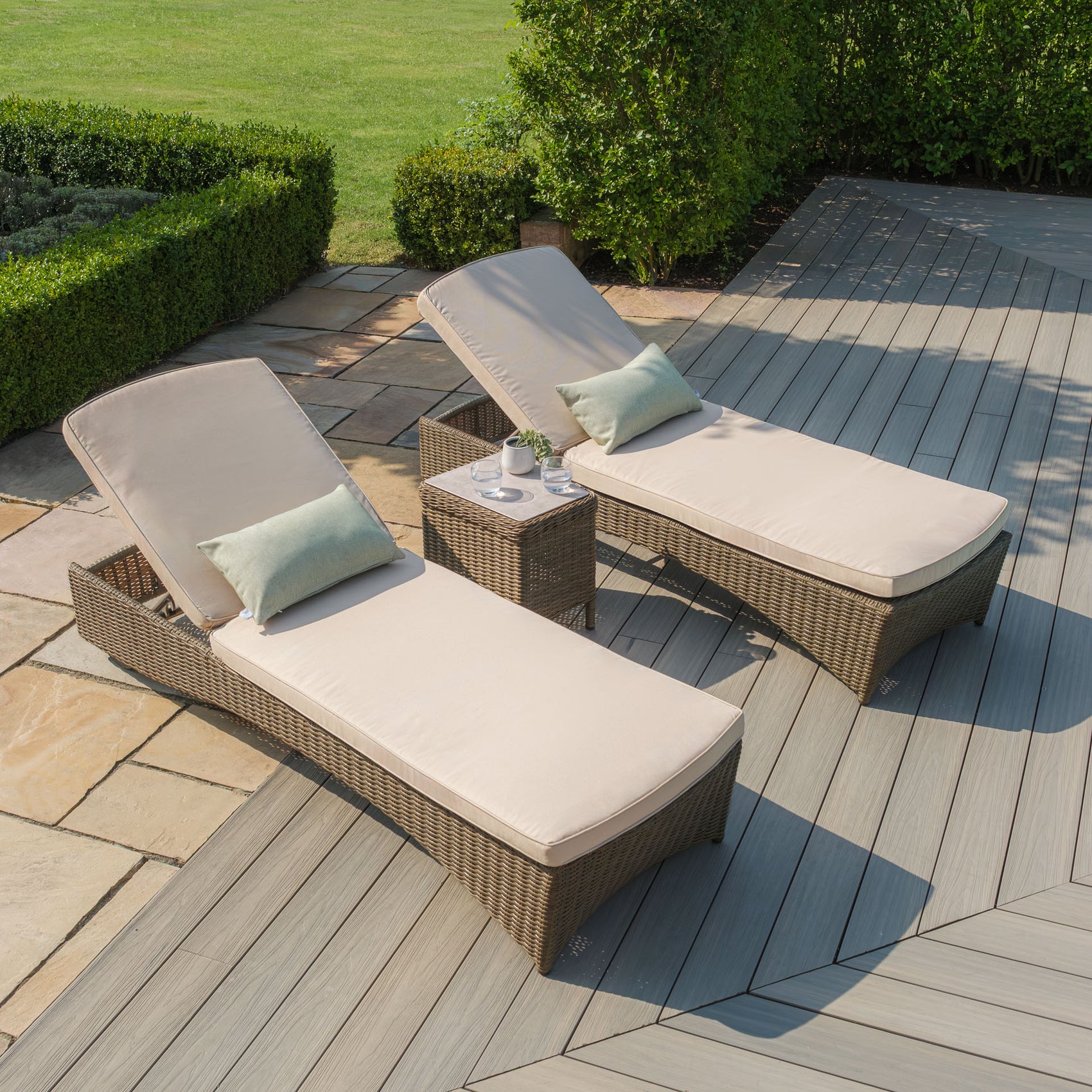 Winchester Sunlounger Set - Ceramic Glass