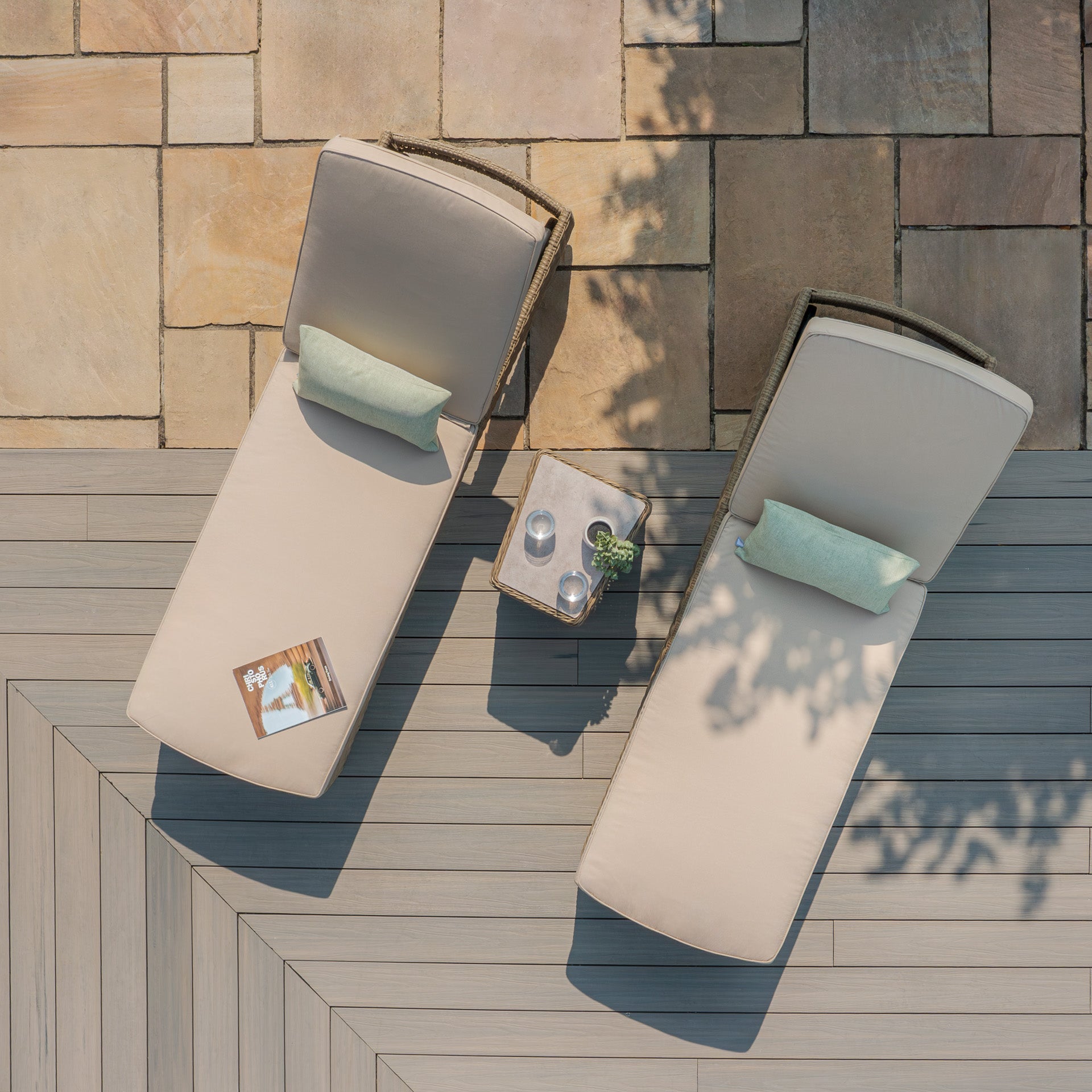 Winchester Sunlounger Set - Ceramic Glass