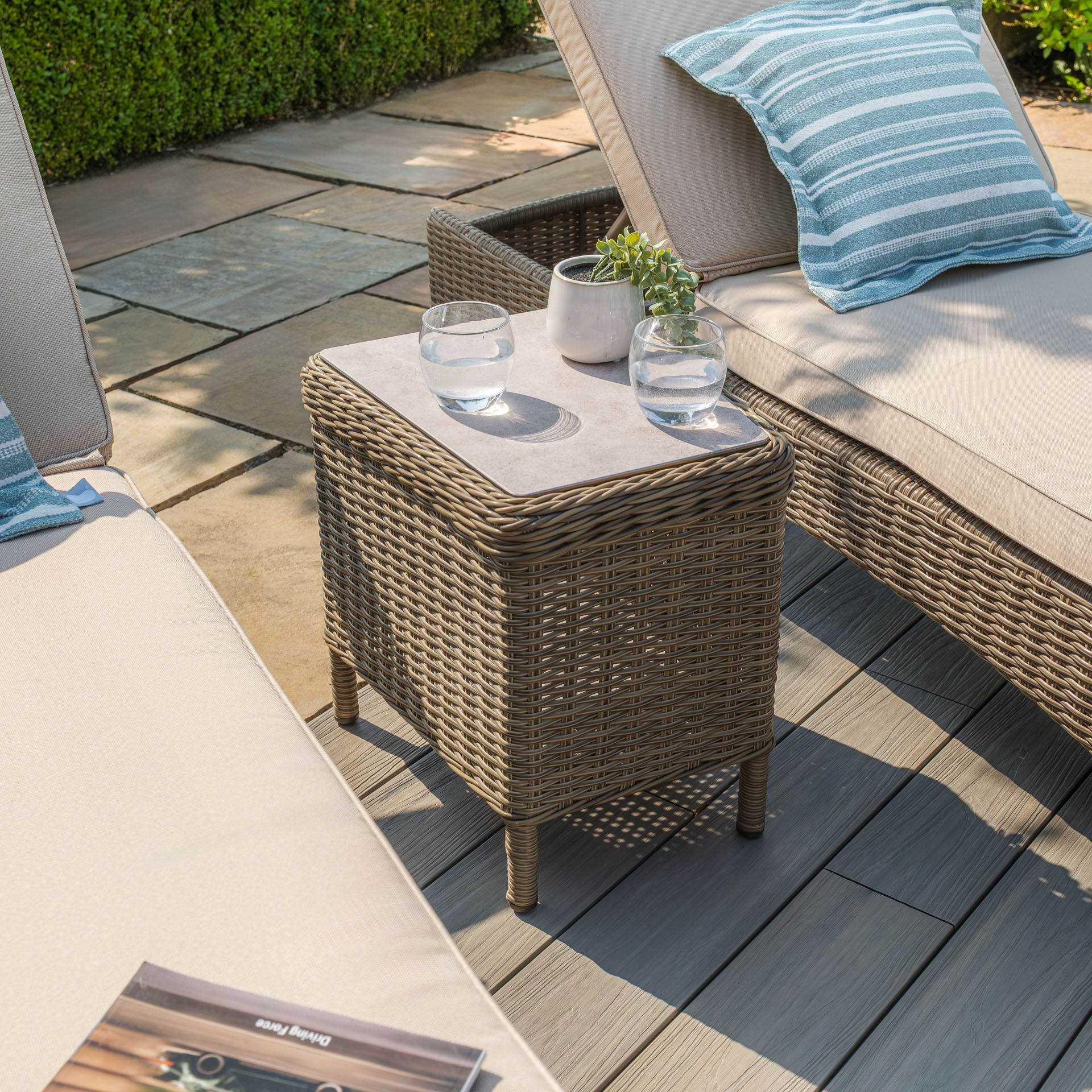 Winchester Sunlounger Set - Ceramic Glass