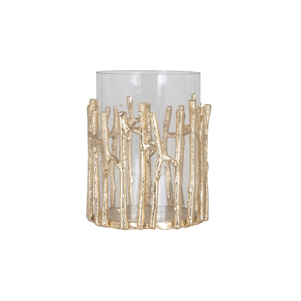 Richmond Interiors Loretta Gold Twig Hurricane Candle Holder Small