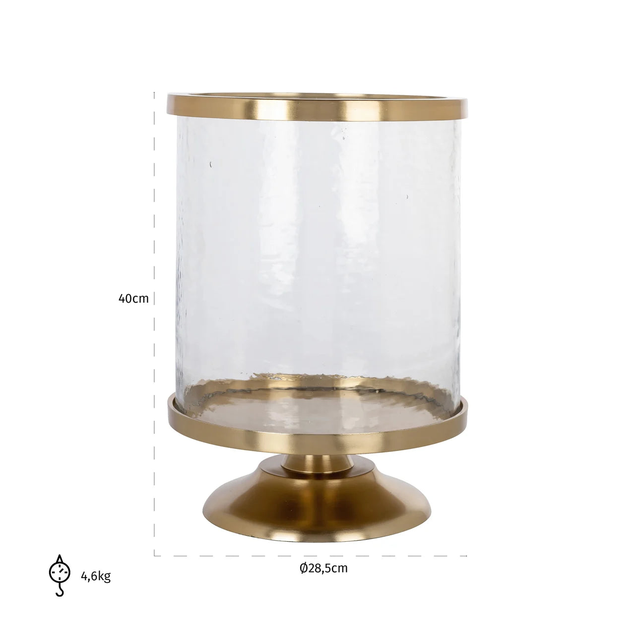 Richmond Interiors Jaysin Gold Glass Hurricane Candle Holder