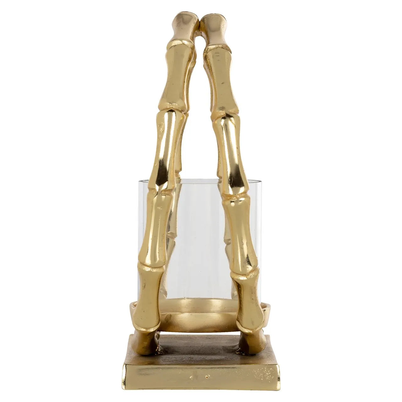 Richmond Interiors Merlyn Gold Joint Ring Hurricane Candle Holder Small