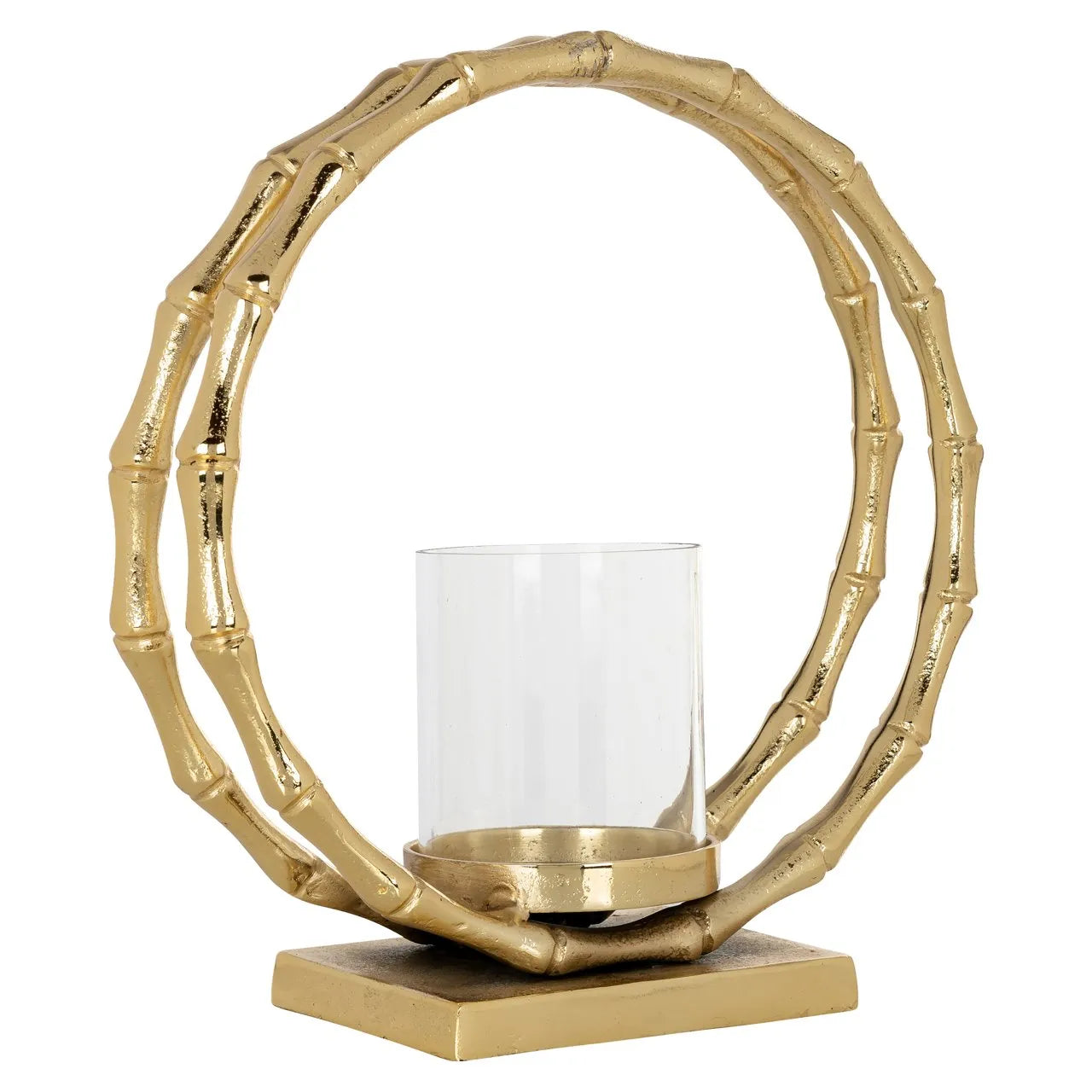 Richmond Interiors Merlyn Gold Joint Ring Hurricane Candle Holder Large