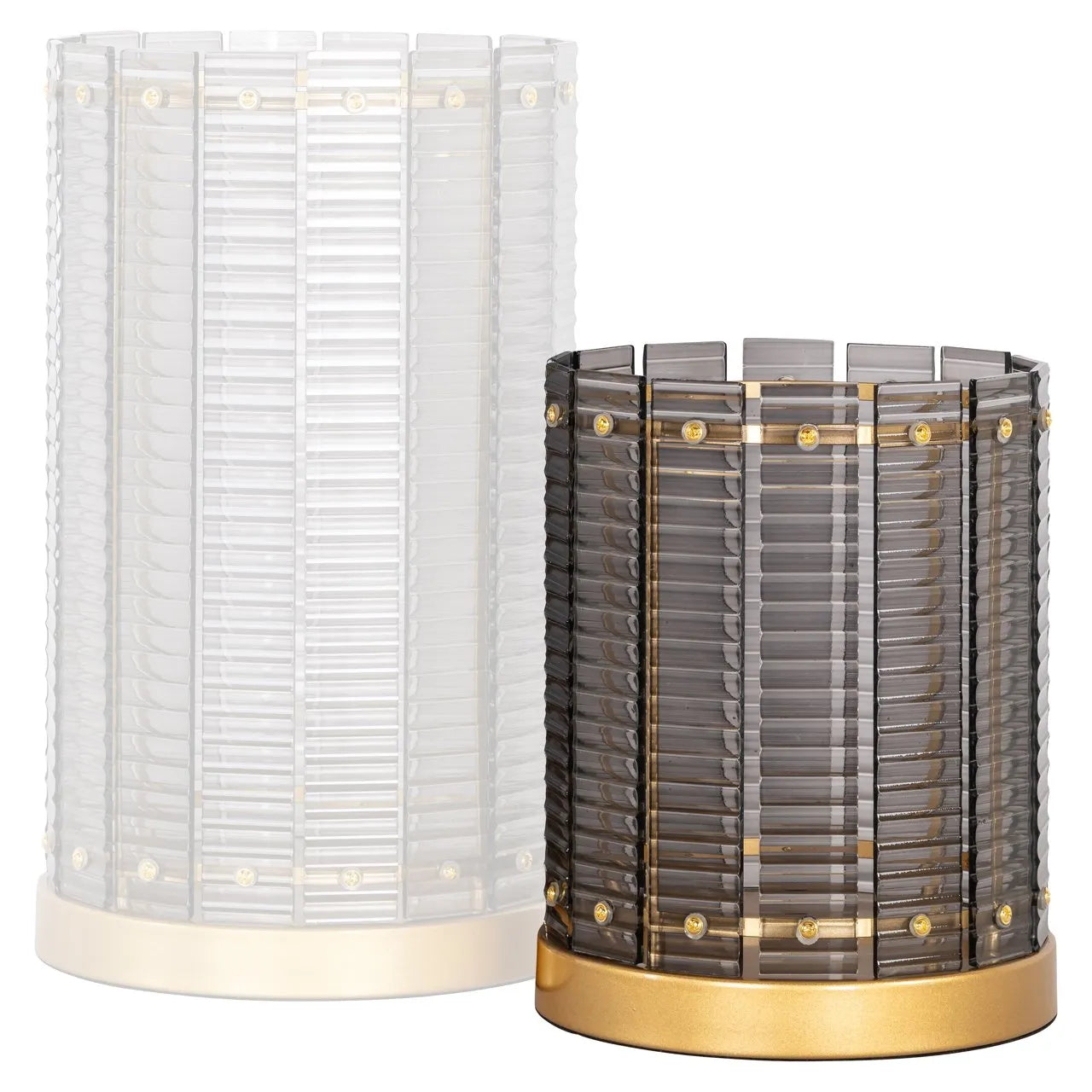 Richmond Interiors Daylin Smoked Glass Hurricane Candle Holder | Small