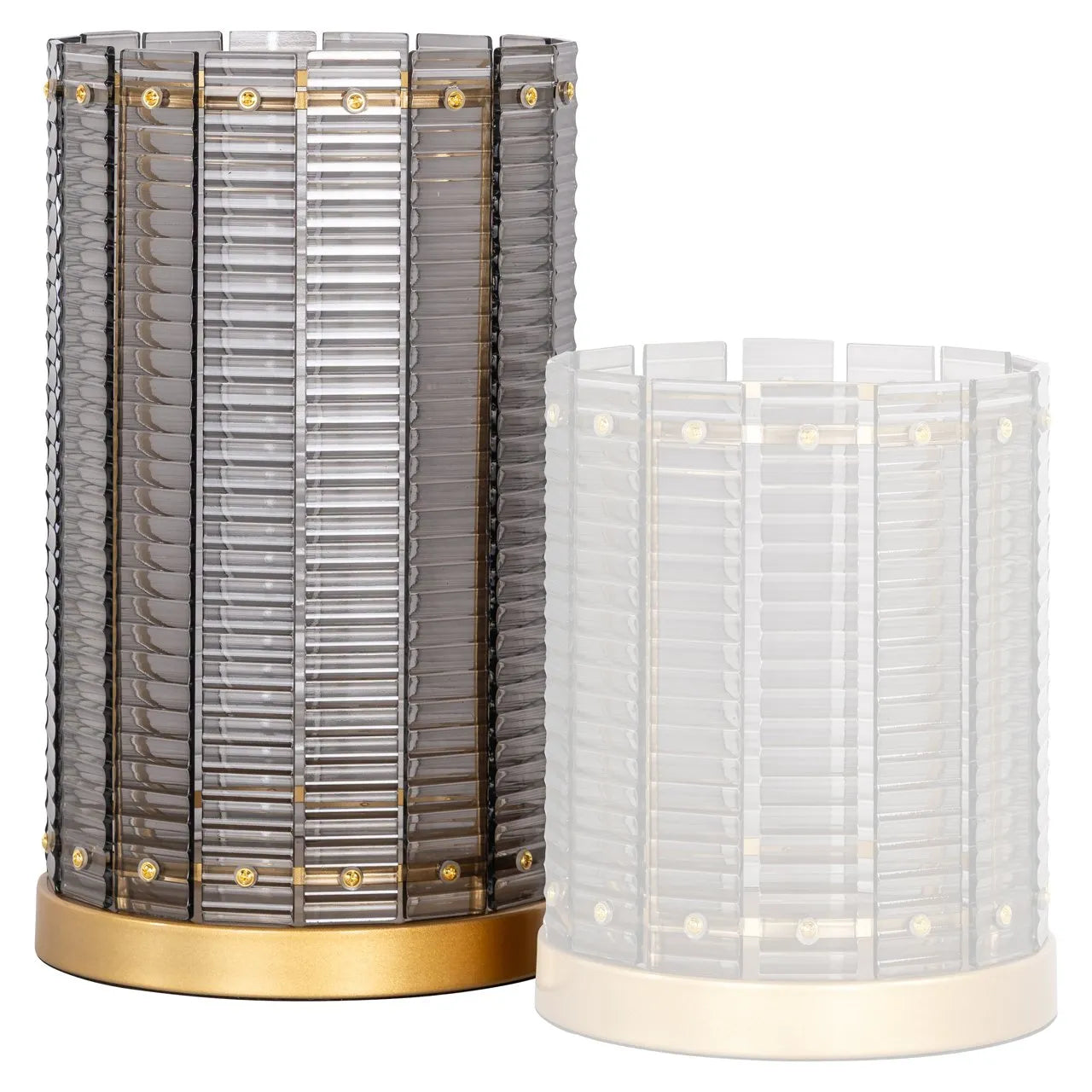 Richmond Interiors Daylin Smoked Glass Hurricane Candle Holder | Large