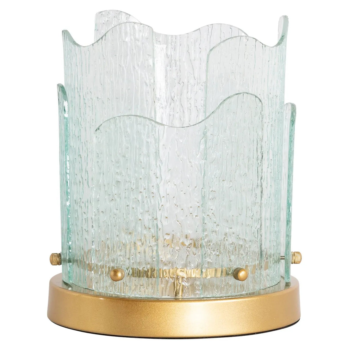 Richmond Interiors Danila Gold & Glass Hurricane Candle Holder | Small