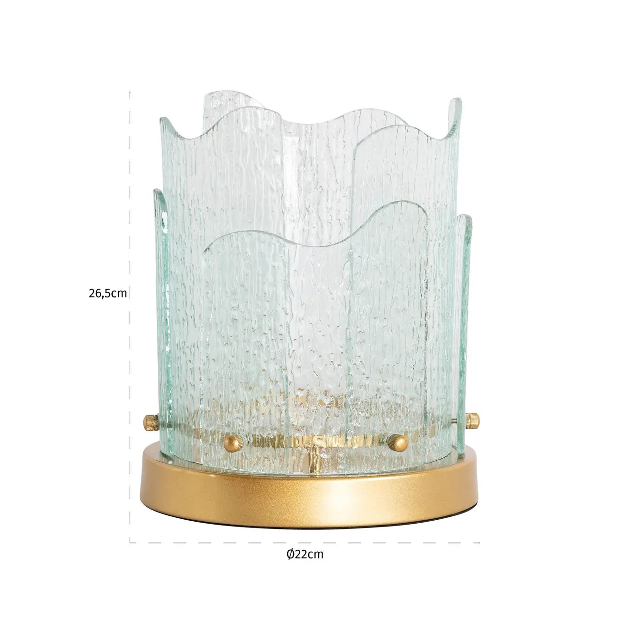 Richmond Interiors Danila Gold & Glass Hurricane Candle Holder | Small