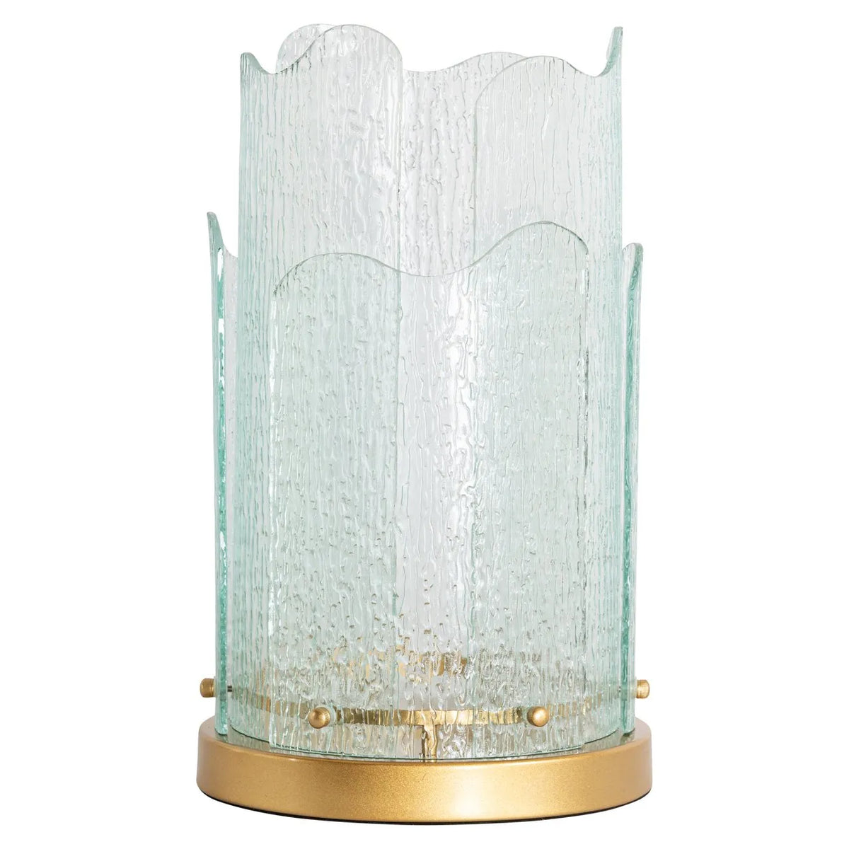 Richmond Interiors Danila Gold & Glass Hurricane Candle Holder | Large