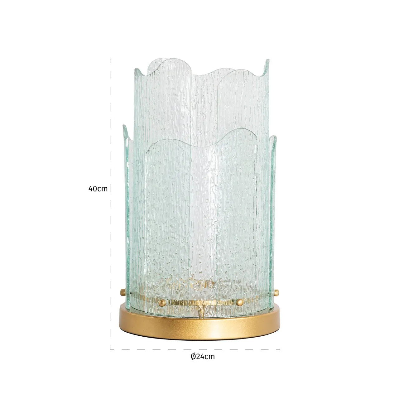 Richmond Interiors Danila Gold & Glass Hurricane Candle Holder | Large