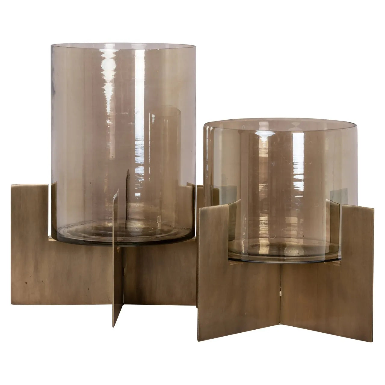 Richmond Interiors Resa Gold Hurricane Candle Holder | Large