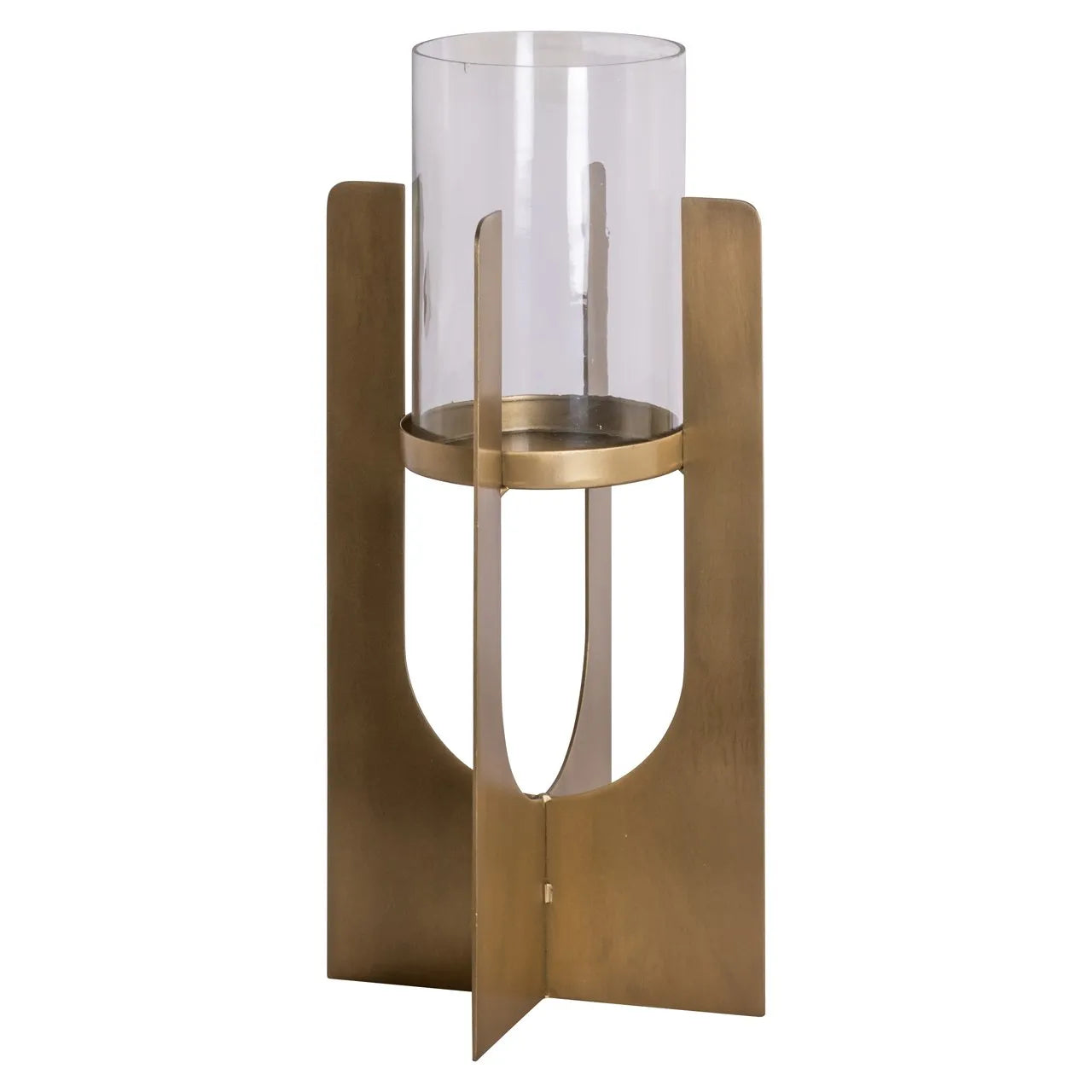 Richmond Interiors Dalou Gold Hurricane Candle Holder | Small