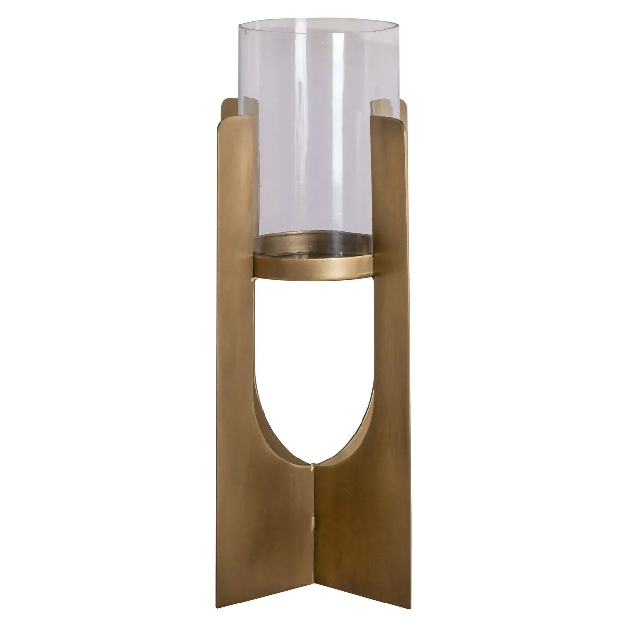 Richmond Interiors Dalou Gold Hurricane Candle Holder | Small