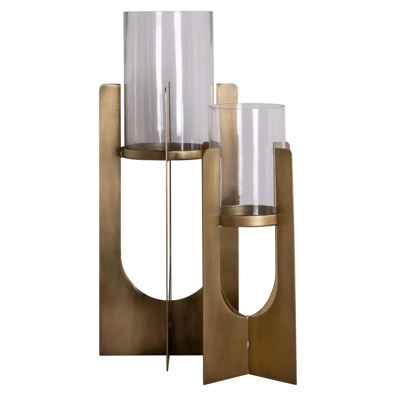 Richmond Interiors Dalou Gold Hurricane Candle Holder | Small