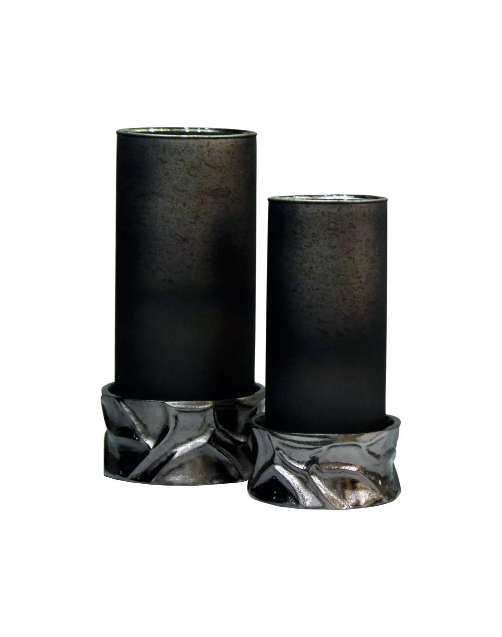 Richmond Interiors Candace Smoke Glass Hurricane Candle Holder Small