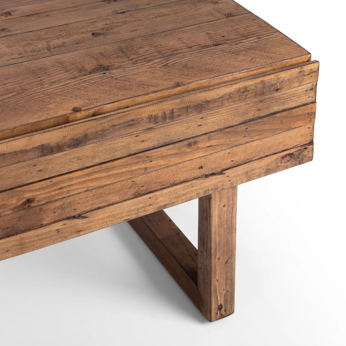 Hickory Pine Wood Coffee Table