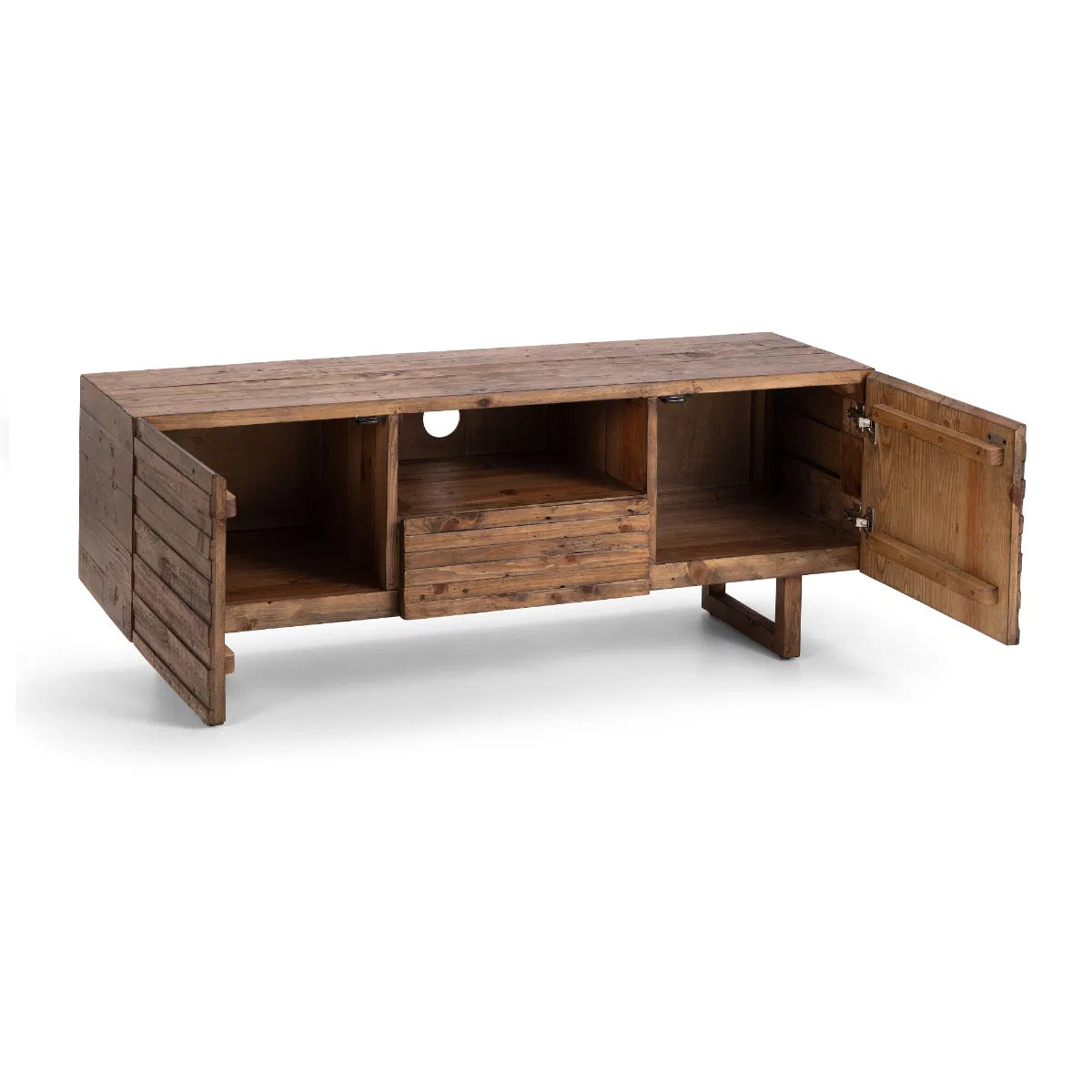 Hickory Pine Wood TV Unit
