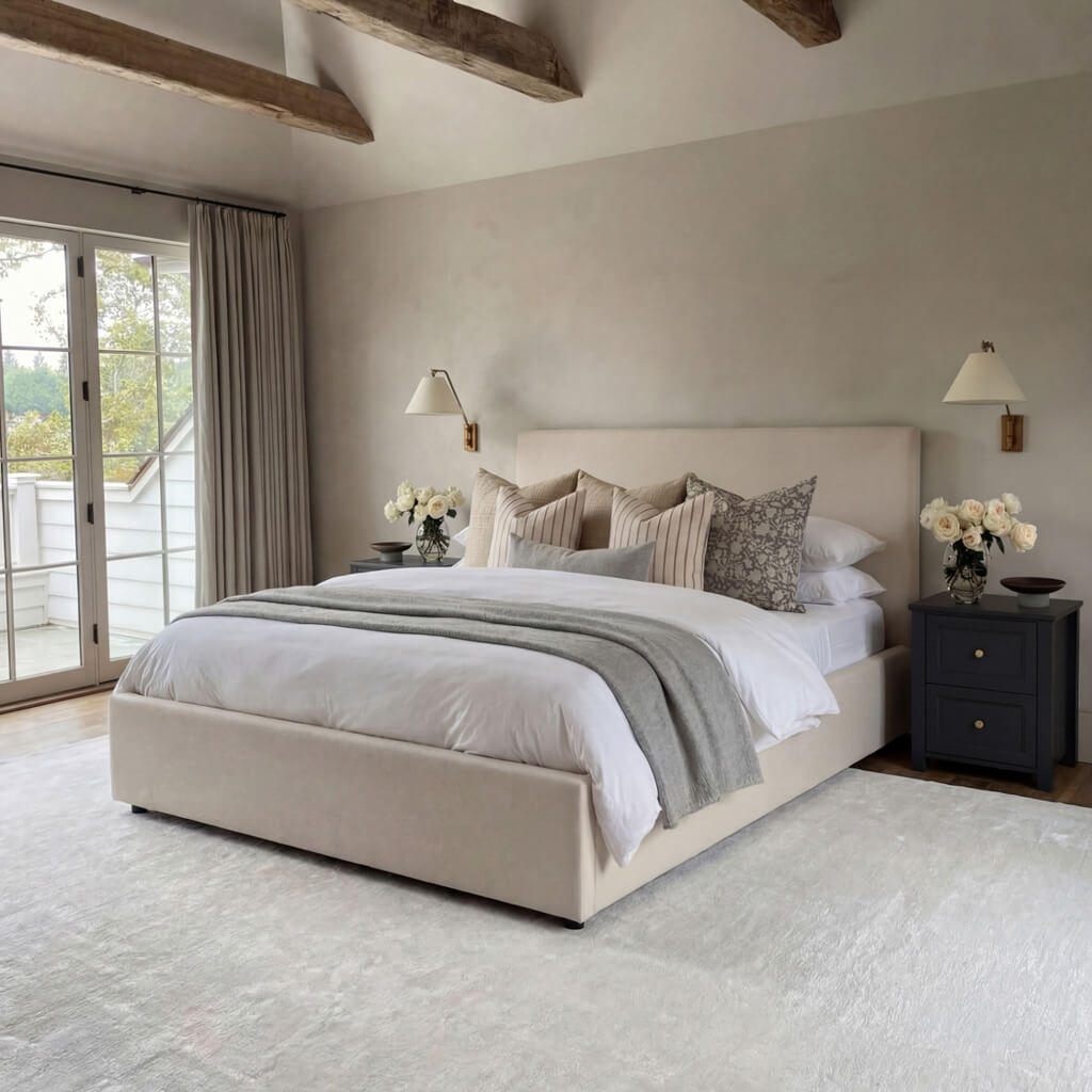 Wilder Antique White Ottoman Double Bed