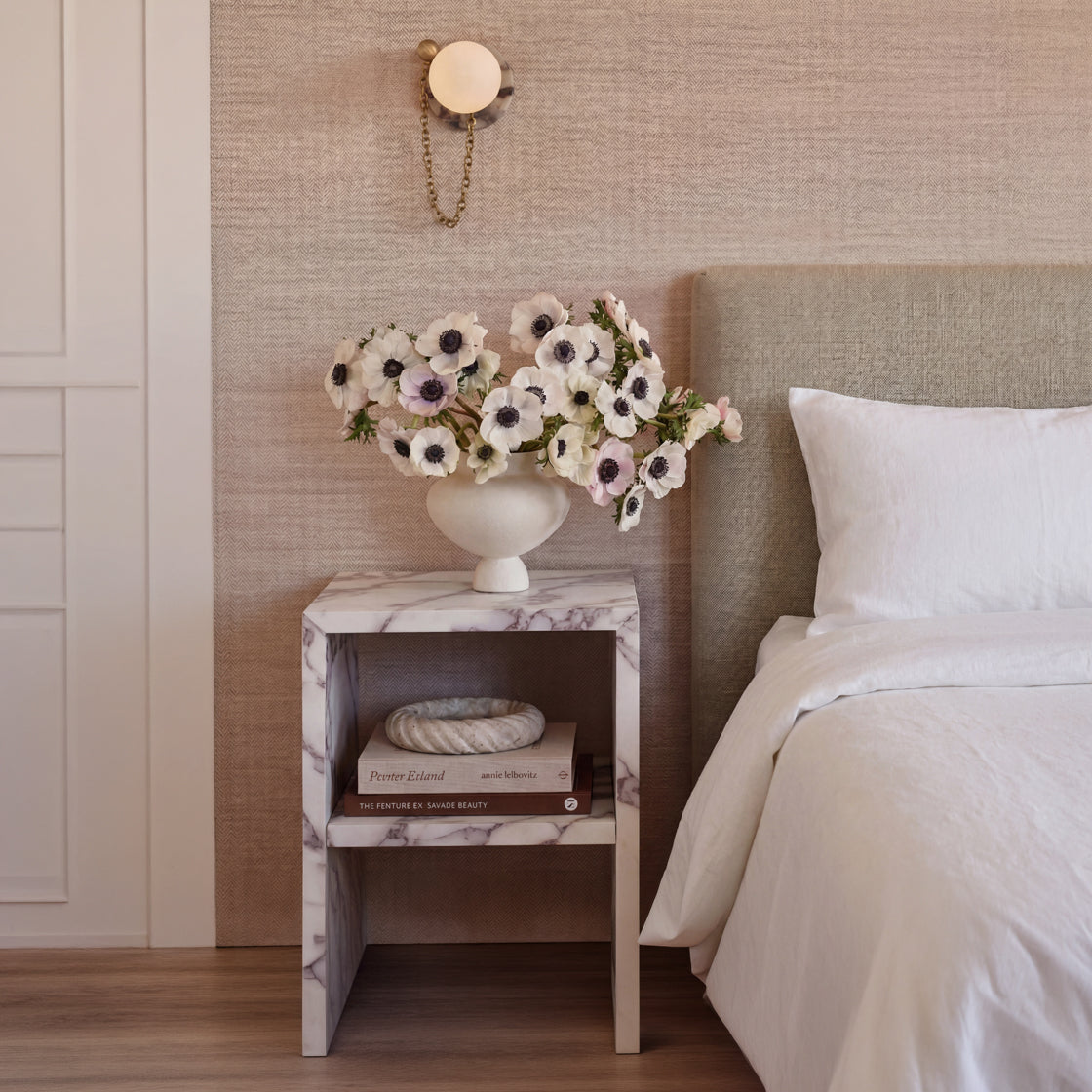 Wynn Calacatta Viola Bedside Cabinet lifestyle