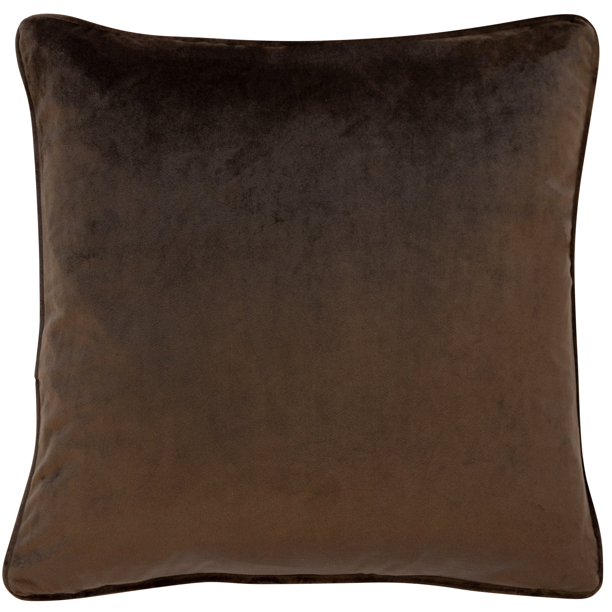 POLY VELVET WITH PIPING 56 X 56  CHOC