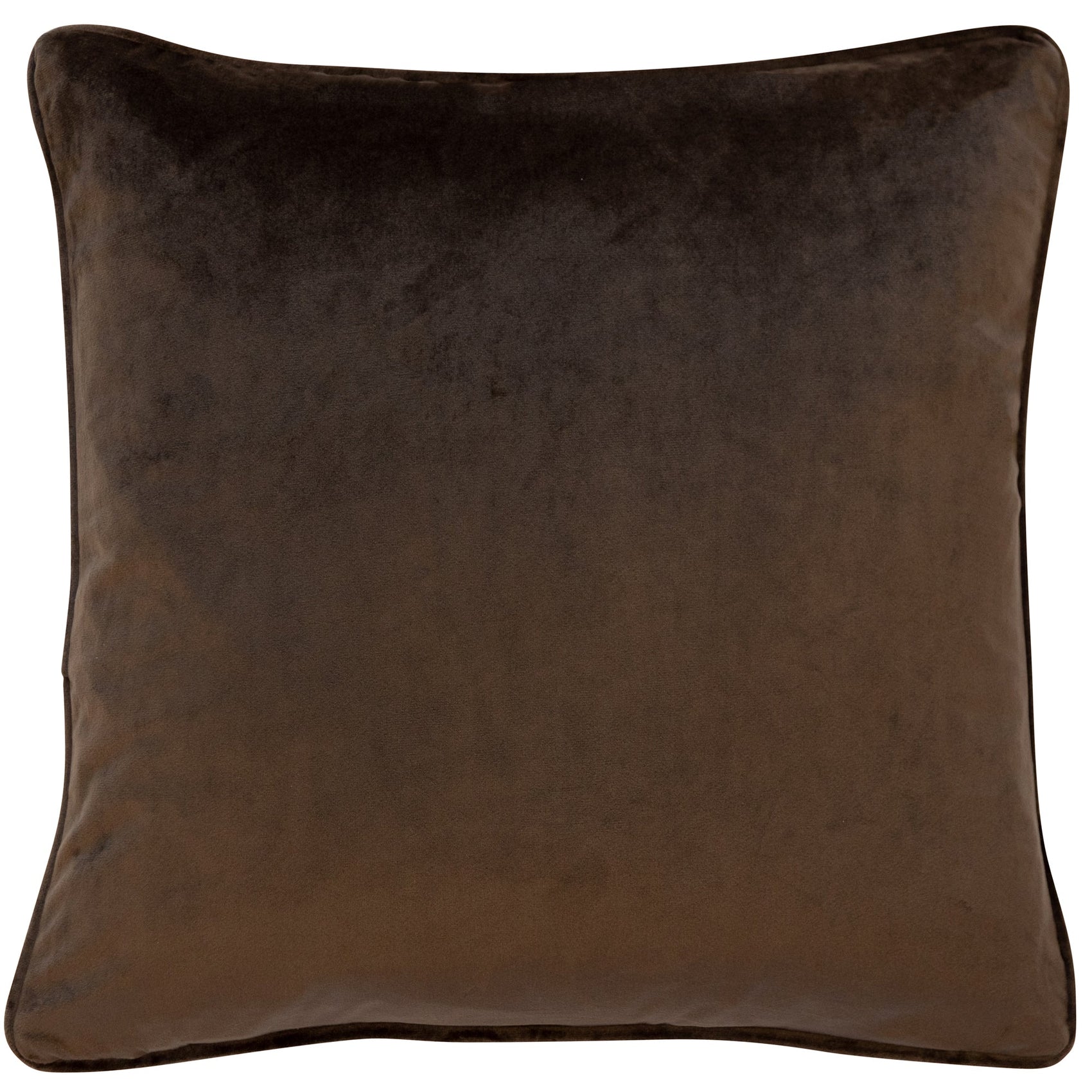 POLY VELVET WITH PIPING 56 X 56  CHOC