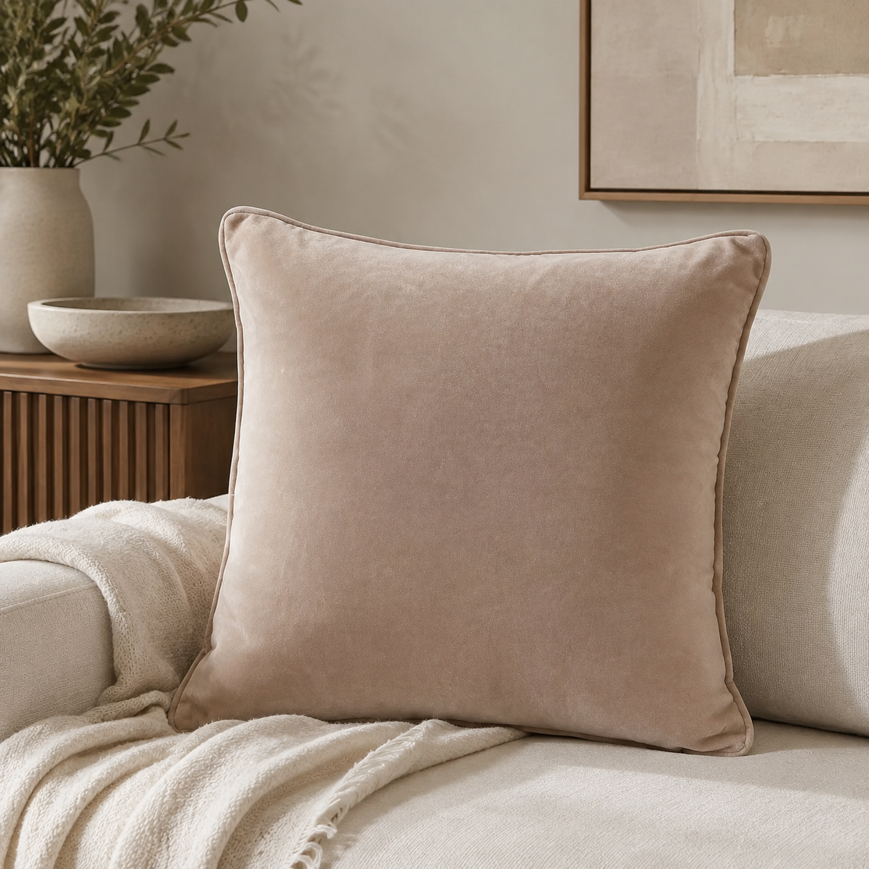 Lifestyle image of Malini Luxe Mink cushion