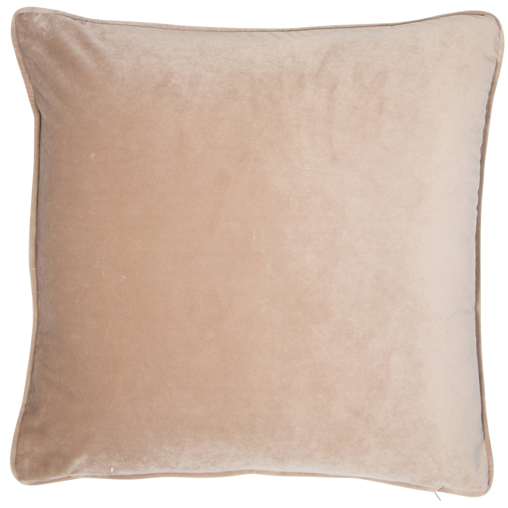 Malini Matt Poly Velvet With Piping Mink Square Cushion 56x56