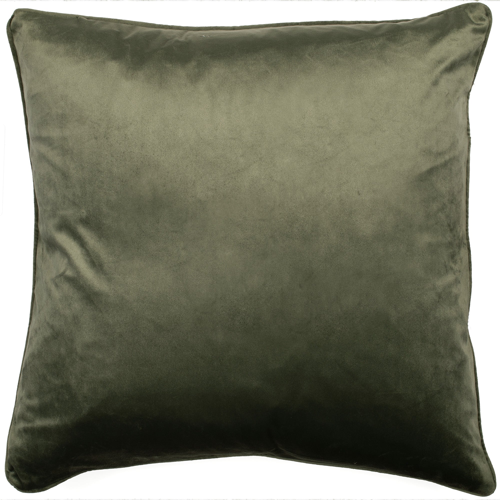 POLY VELVET WITH PIPING 56 X 56 OLIVE