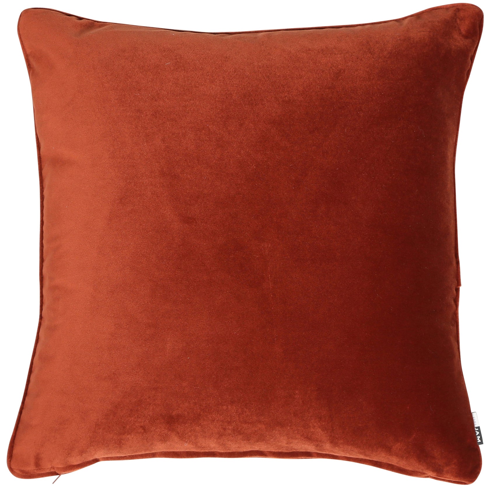 Malini Matt Poly Velvet With Piping Paprika Square Cushion 56x56