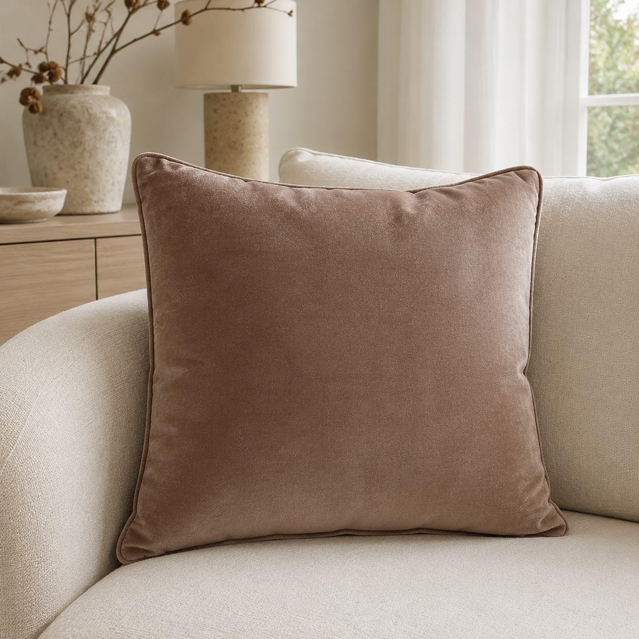 Lifestyle image of Malini Luxe Truffle cushion