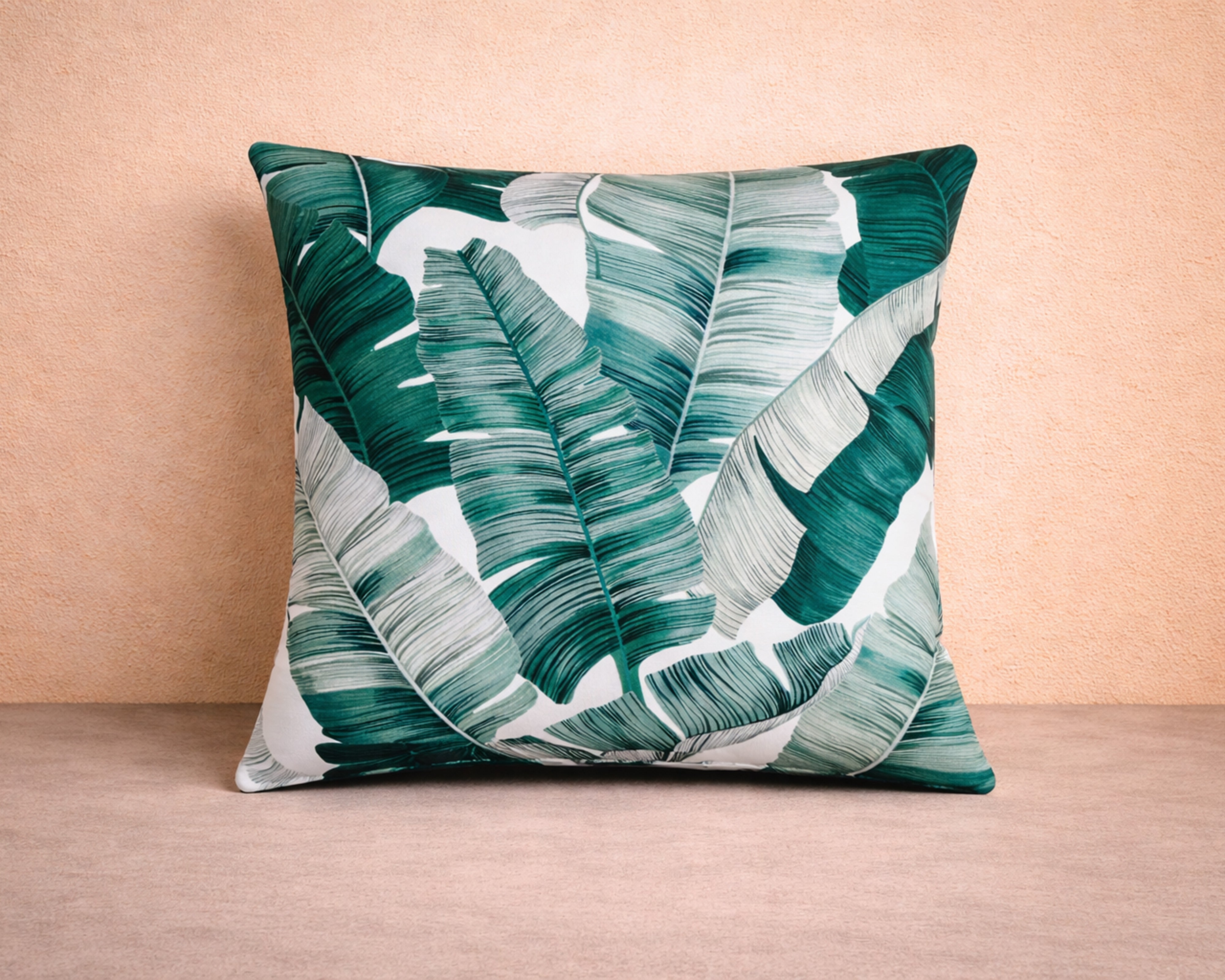 Tropical Cushion - Green & White