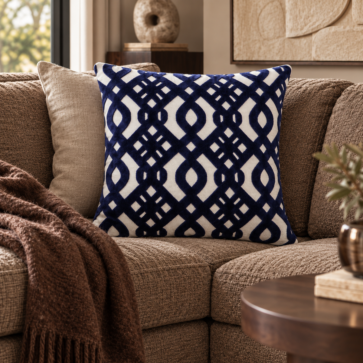 Monarch Marine Blue Cushion rich luxury lifestyle image