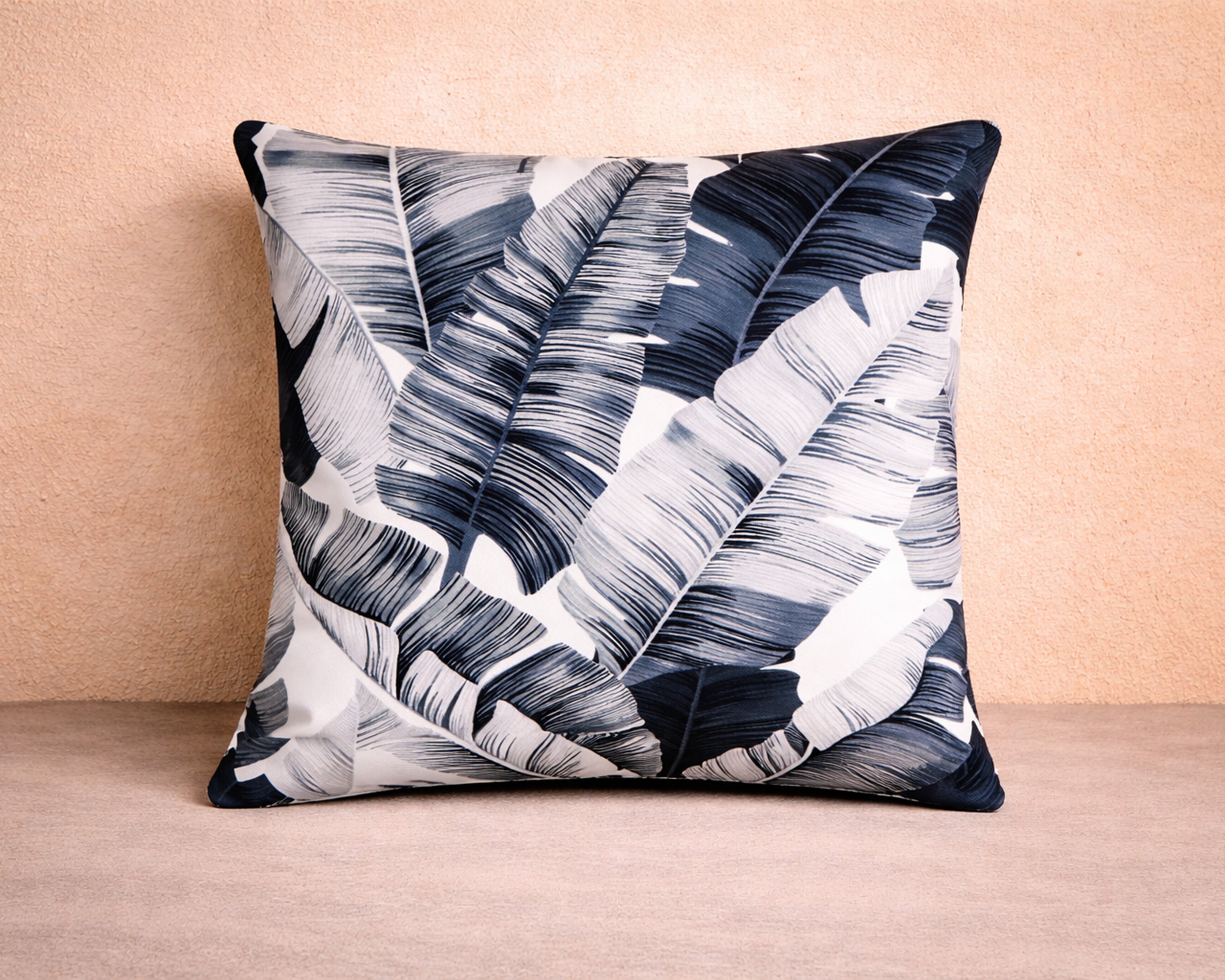 Tropical Cushion - Black & White