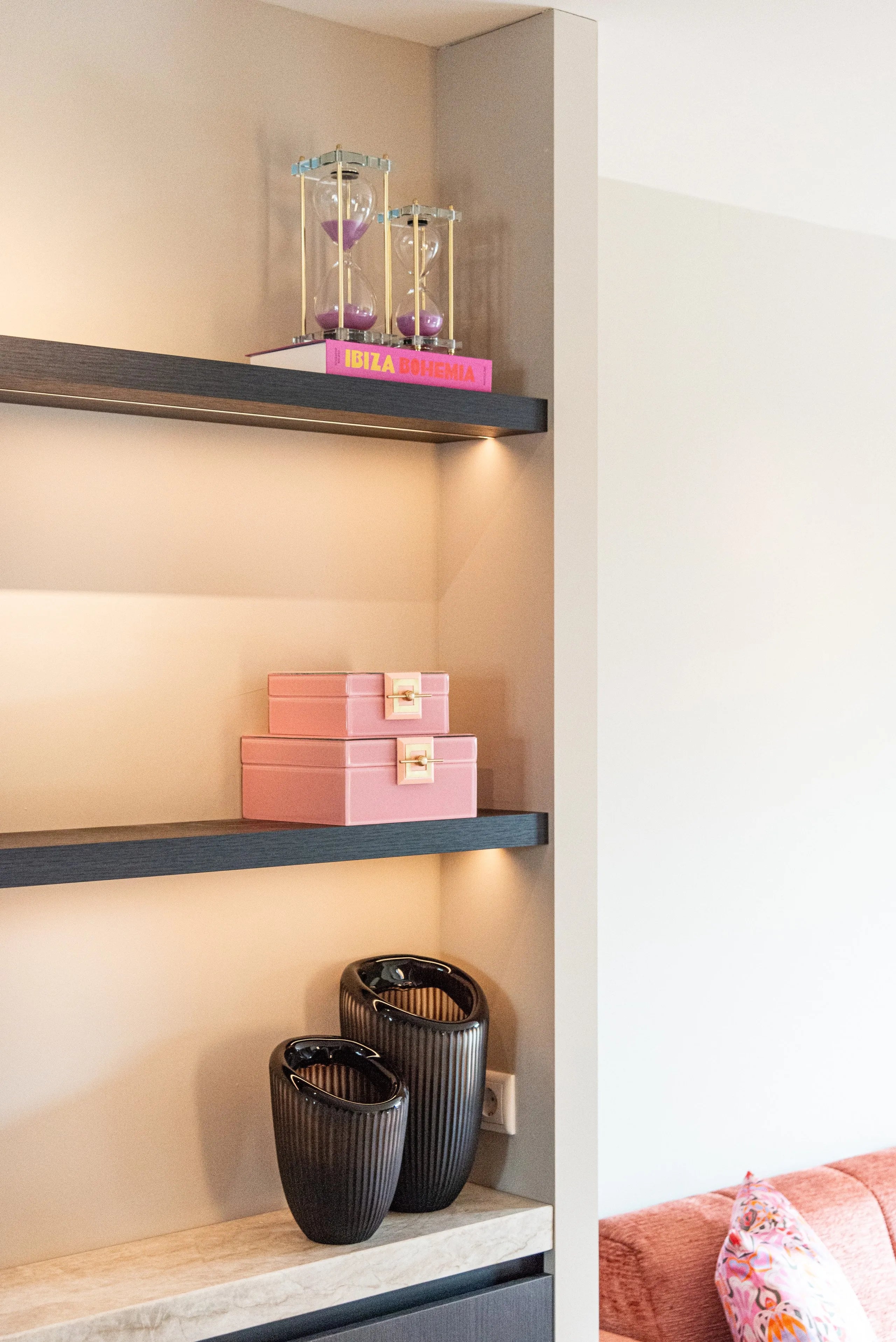 Richmond Interiors Bodine Baby Pink Glass Jewellery Box Small