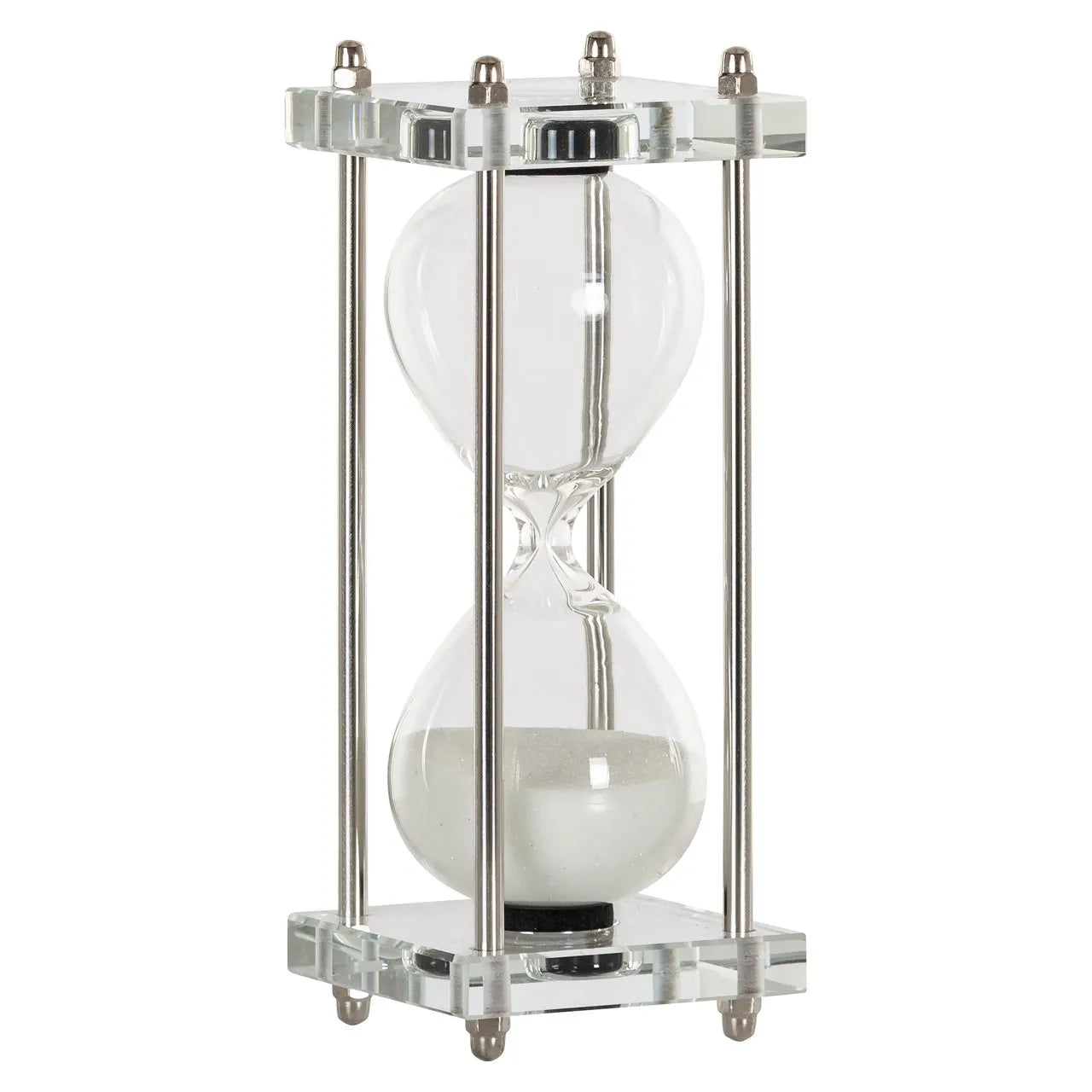 Richmond Interiors Gigi Silver & White Glass Hourglass | Small