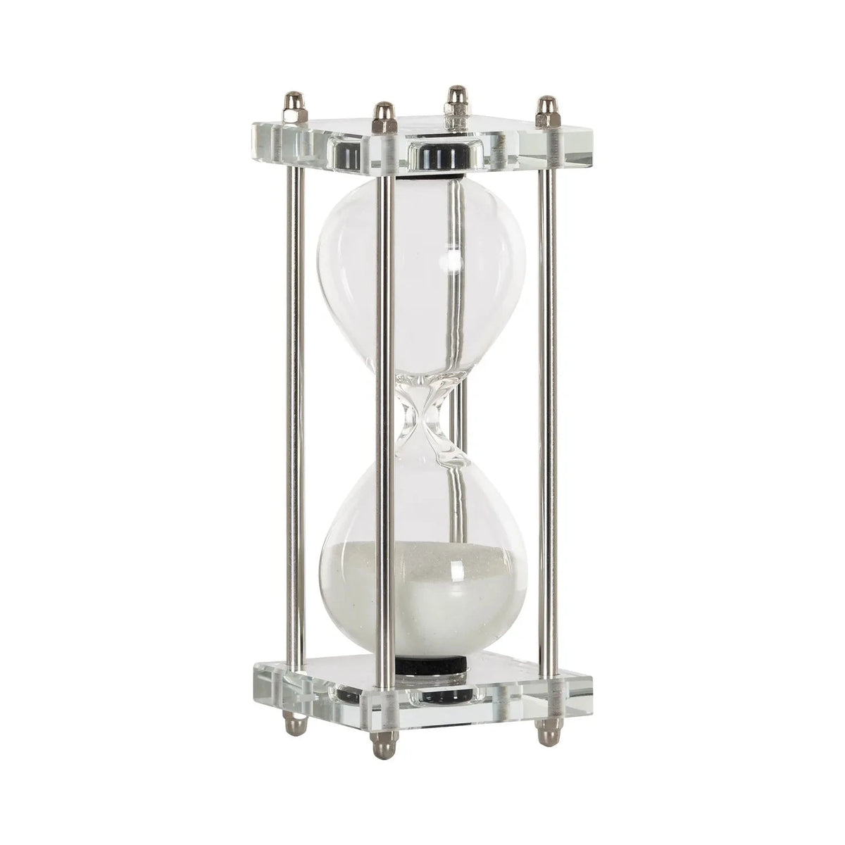Richmond Interiors Gigi Silver & White Glass Hourglass | Small
