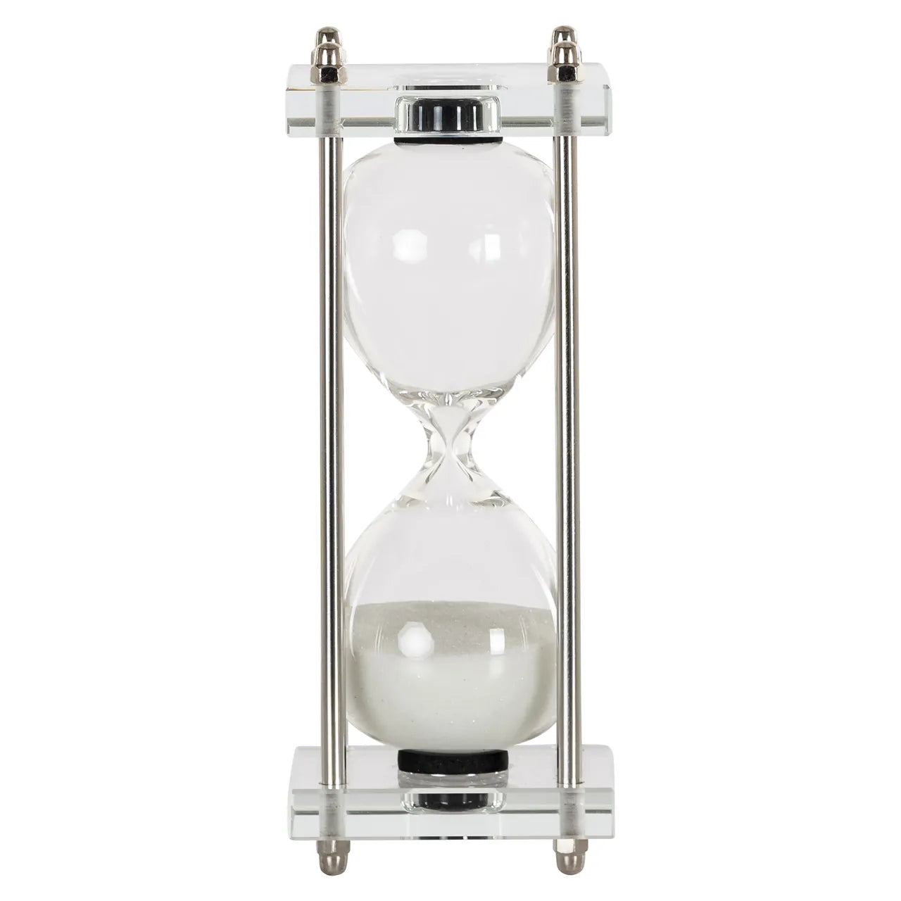 Richmond Interiors Gigi Silver & White Glass Hourglass | Small